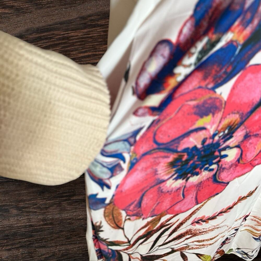 Rachel Rachel Roy Tropical Print Maxi Dress Sz L Womens Criss Cross Back Sexy - Picture 4 of 9